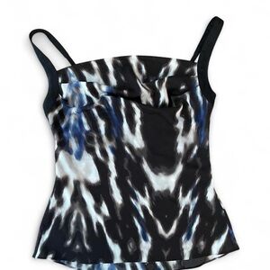 bebe Black and Blue Patterned Camisole